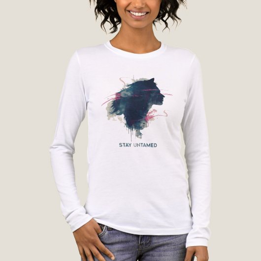 Stay Unlimited – Girl Face Minimal Art Tee Tri-Blend Shirt (Voorkant volledig)