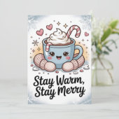 Stay warm stay merry christmas  kaart (Staand voorkant)