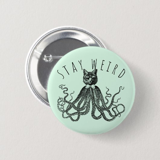 Stay Weird Catopus Cat and Octopus Mashup Ronde Button 5,7 Cm (Voorkant /achterkant)