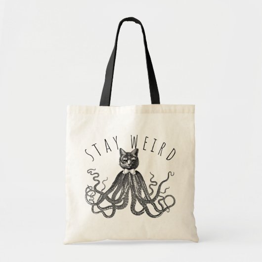 Stay Weird Catopus Cat and Octopus Mashup Tote Bag (Voorkant)