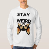 Stay Weird Funny Boston Terrier Cartoon Dog  T-shirt (Voorkant)