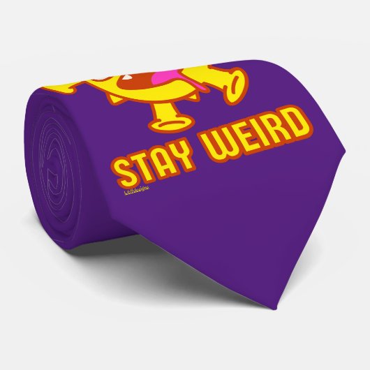 STAY WEIRD grappig cadeau voor verrassing Stropdas (Opgerold)