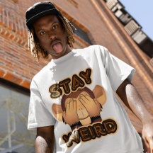 Stay Weird Hilarious Monkey Comedy Mannen