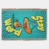 Stay Weird Psychedelic Mushroom with Spiral Bkg Deken (Voorkant)