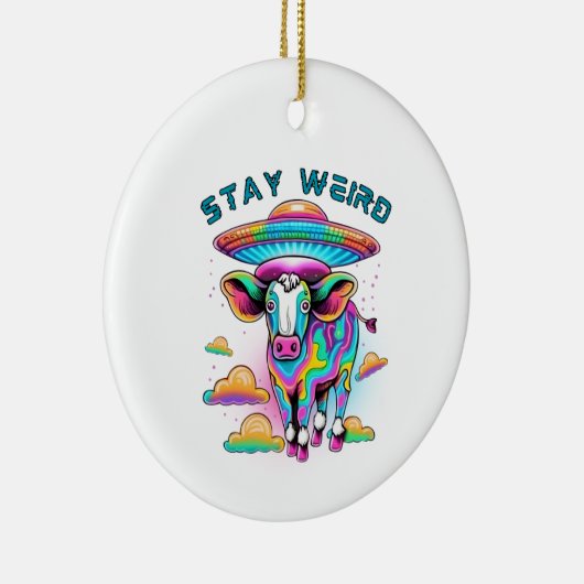 "Stay Weird" UFO Koe Ornament (Rechts)