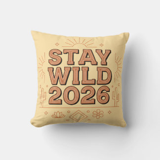 Stay Wild 2026 Boho Woestijn Sierkussen