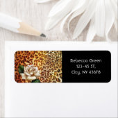 Stay Wild Animal print luipaard witte roos Etiket (Insitu)