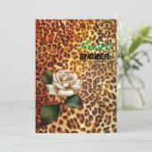 Stay Wild Animal print luipaard witte roos Kaart (Staand voorkant)