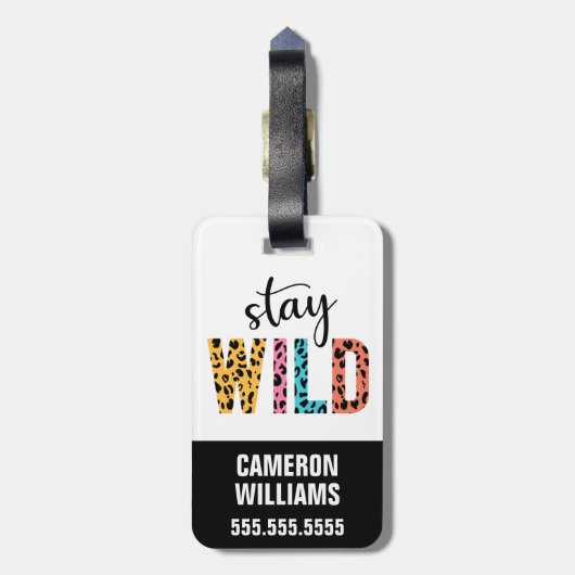 Stay Wild Bagagelabel (Achterkant verticaal)