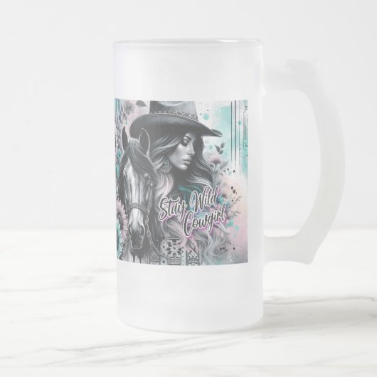 Stay Wild Cowgirl Frosted Mug Matglas Bierpul (Rechts)