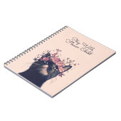 Stay Wild, Flower Child Cat Floral Spiral Notitieb Notitieboek (Linkerzijde)