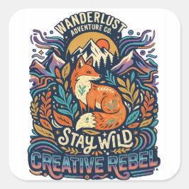 Stay Wild – Free Spirit for Adventurous Souls Vierkante Sticker