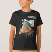 "Stay Wild" Howling Wolf  Boy's T-shirt (Voorkant)
