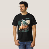 "Stay Wild" Howling Wolf Customizable   T-shirt (Voorkant volledig)