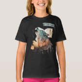"Stay Wild" Howling Wolf  Meisje's T-shirt (Voorkant)