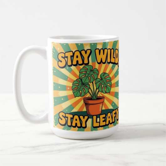 Stay wild leafy cute botanical Coffee Mug Koffiemok (Links)