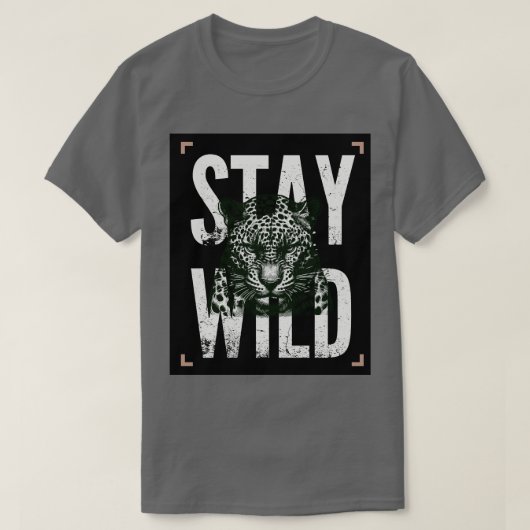 Stay Wild Leopard Face T-Shirt Design (Design voorkant)