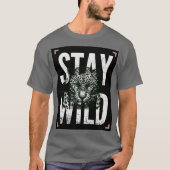 Stay Wild Leopard Face T-Shirt Design (Voorkant)