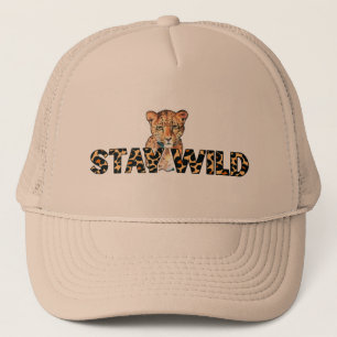 Stay Wild – Leopard Print & Cheetah Head Trucker Pet