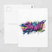 "Stay Wild" - levendig tekstontwerp in graffiti-st Briefkaart (Voorkant / Achterkant)
