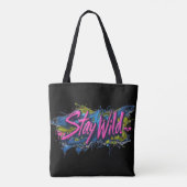 "Stay Wild" - levendig tekstontwerp in graffiti-st Tote Bag (Achterkant)