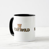 Stay Wild – Luipaardprint met Cheetah Head Mok (Voorkant links)