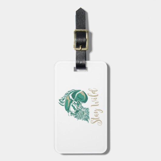 Stay Wild Modern Bearded Skull Bagagelabel (Voorkant verticaal)