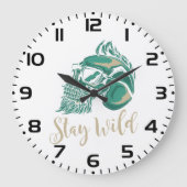 Stay Wild Modern Bearded Skull Grote Klok (Voorkant)