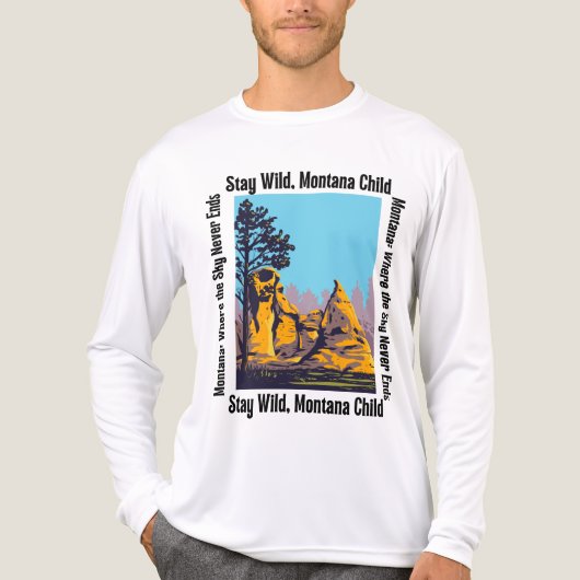 Stay Wild, Montana Child | Rustic Western Nature  Tri-Blend Shirt (Voorkant volledig)