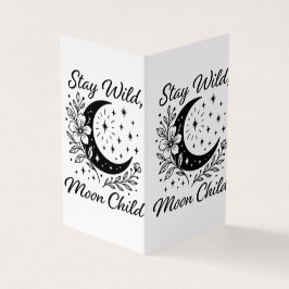 Stay Wild, Moon Child Black & White Celestial Flor Visitekaartje