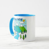 Stay Wild Mountain River Kids Art Design Mok (Voorkant links)