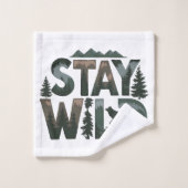Stay Wild - Natuur-geïnspireerd ontwerp Bad Handdoek (Wasdoekje)