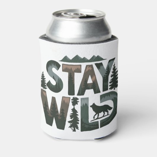 Stay Wild - Natuur-geïnspireerd ontwerp Blikjeskoeler (Blikje Achterkant)