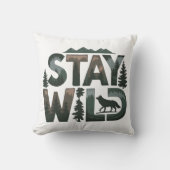 Stay Wild - Natuur-geïnspireerd ontwerp Kussen (Voorkant)
