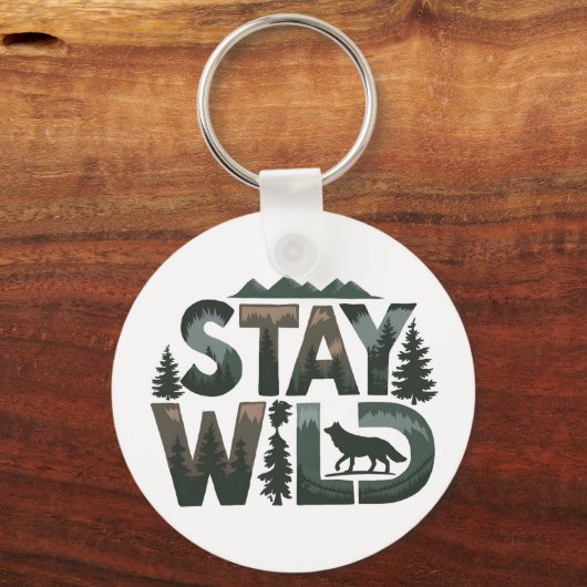 Stay Wild - Natuur-geïnspireerd ontwerp Sleutelhanger (Achterkant)
