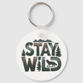 Stay Wild - Natuur-geïnspireerd ontwerp Sleutelhanger (Achterkant)