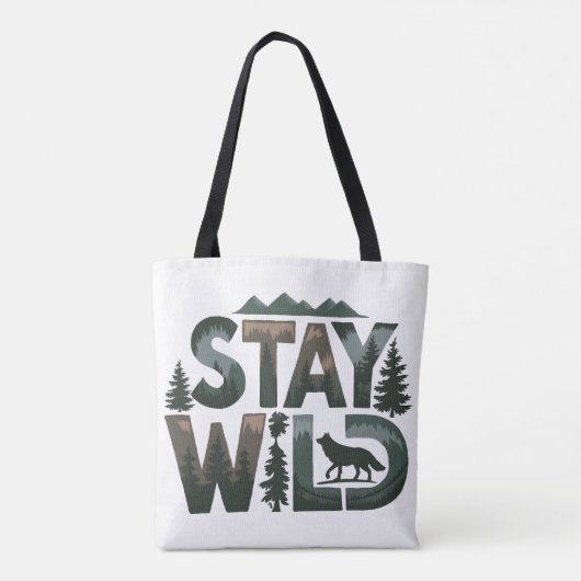 Stay Wild - Natuur-geïnspireerd ontwerp Tote Bag (Achterkant)