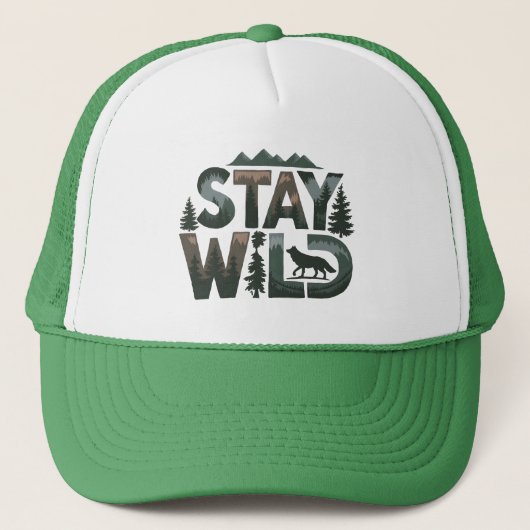 Stay Wild - Natuur-geïnspireerd ontwerp Trucker Pet (Voorkant)