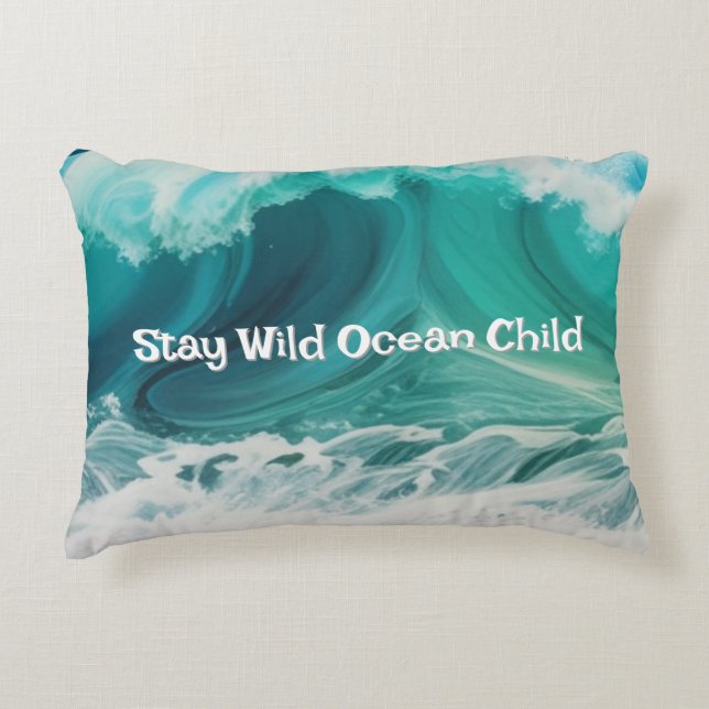"Stay Wild Ocean Child" aanpasbaar kussen (Voorkant)