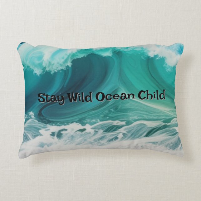 "Stay Wild Ocean Child" aanpasbaar kussen (Voorkant)