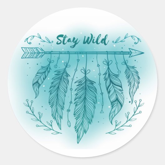 Stay Wild Ronde Sticker (Voorkant)