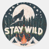 Stay Wild Ronde Sticker (Voorkant)