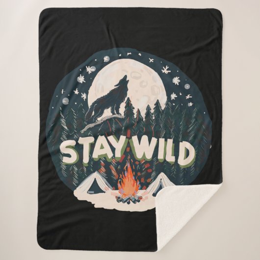 Stay Wild Sherpa Deken (Voorkant)