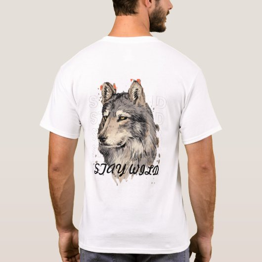 Stay Wild Stay Free Pet Dog T-shirt (Achterkant)