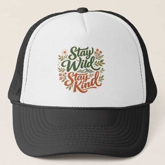 Stay Wild Stay Kind Nature Lover Hat Trucker Pet (Voorkant)