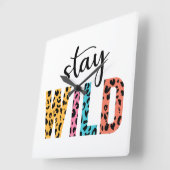 Stay Wild Vierkante Klok (Hoek)