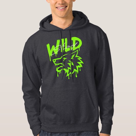 Stay Wild Wolf - Bold Urban Street Art Graphic Hoodie (Voorkant)