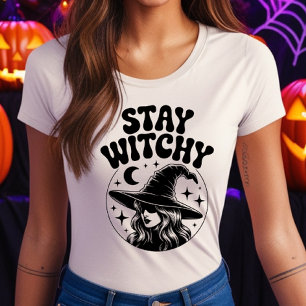 Stay Witchy Halloween Tshirt voor Meisjes / Vrouwe