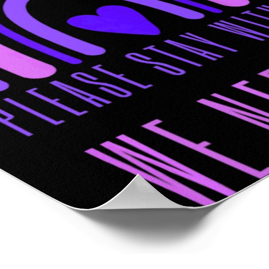 Stay With Us Rainbow 988 Suicide Prevention  Poster (Hoek)