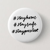 #stayhome #staysafe #stayposium ronde button 5,7 cm (Voorkant)